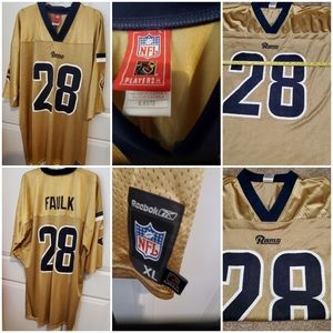 REEBOK VINTAGE ST. LOUIS RAMS MARSHALL FAULK #28 NFL FOOT BALL MEN'S JERSEY  XL